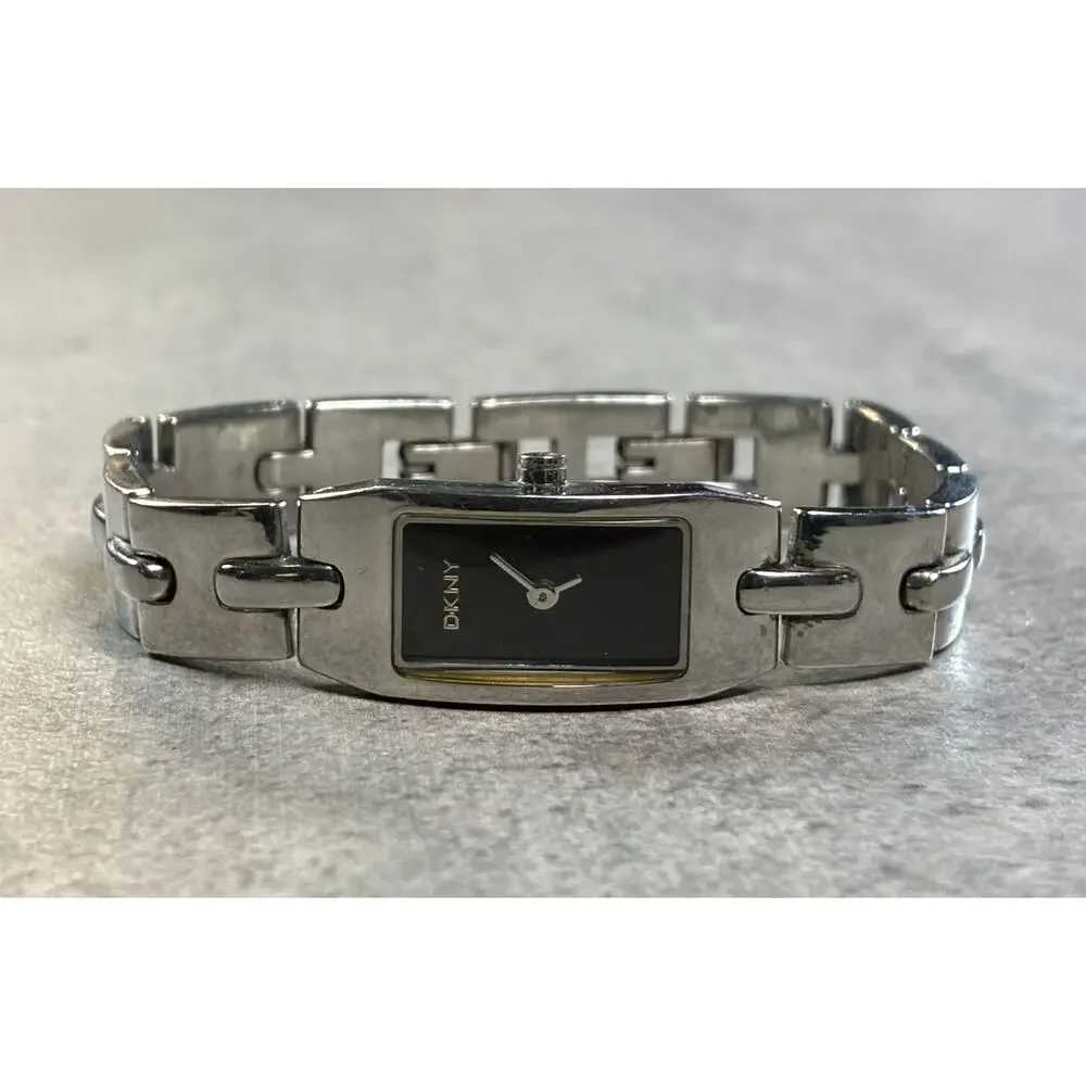 DKNY Women's NY-3365 Stainless Steel Watch Black Rectangular Dial 13mm Working